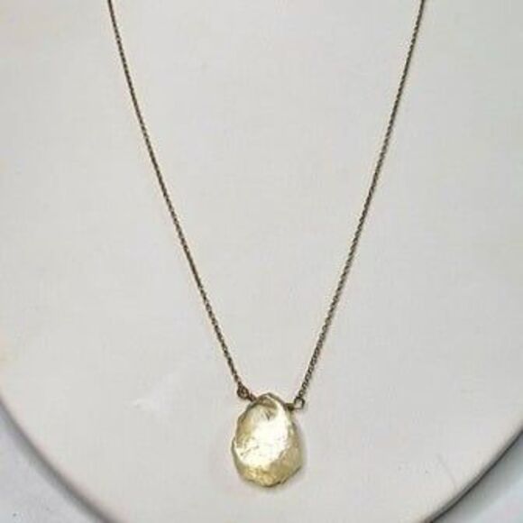 Luna Norte Gold Tone Chain w/ Clear Cut Pendant Necklace 18"L - Picture 3 of 6